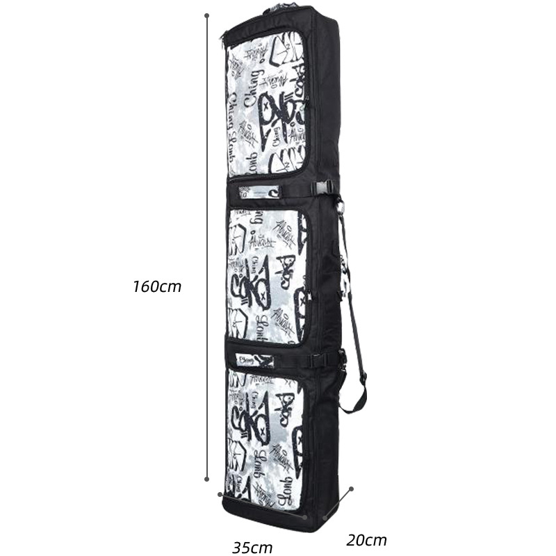 BSCI Factory Equipment Wheeled Padded Ski Bag Ultimate Double Skis Waterproof Roller Skating Bag