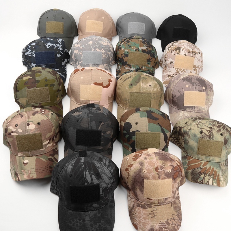 wholesale Camouflaged Tactical baseball cap custom patches embroidery beanie promotional cotton blank camo hat