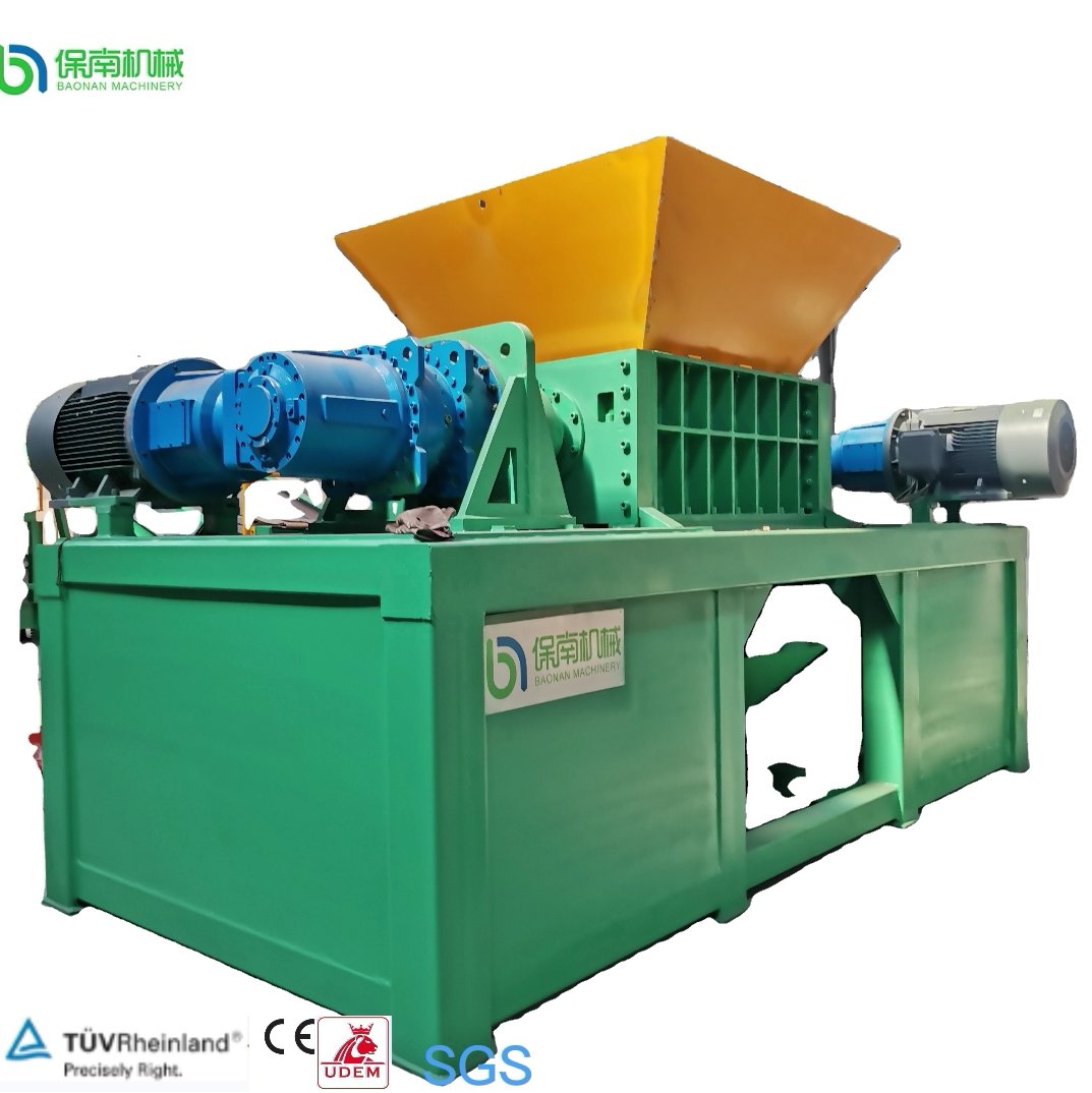 Efficient garbage recycling two-axis shredder