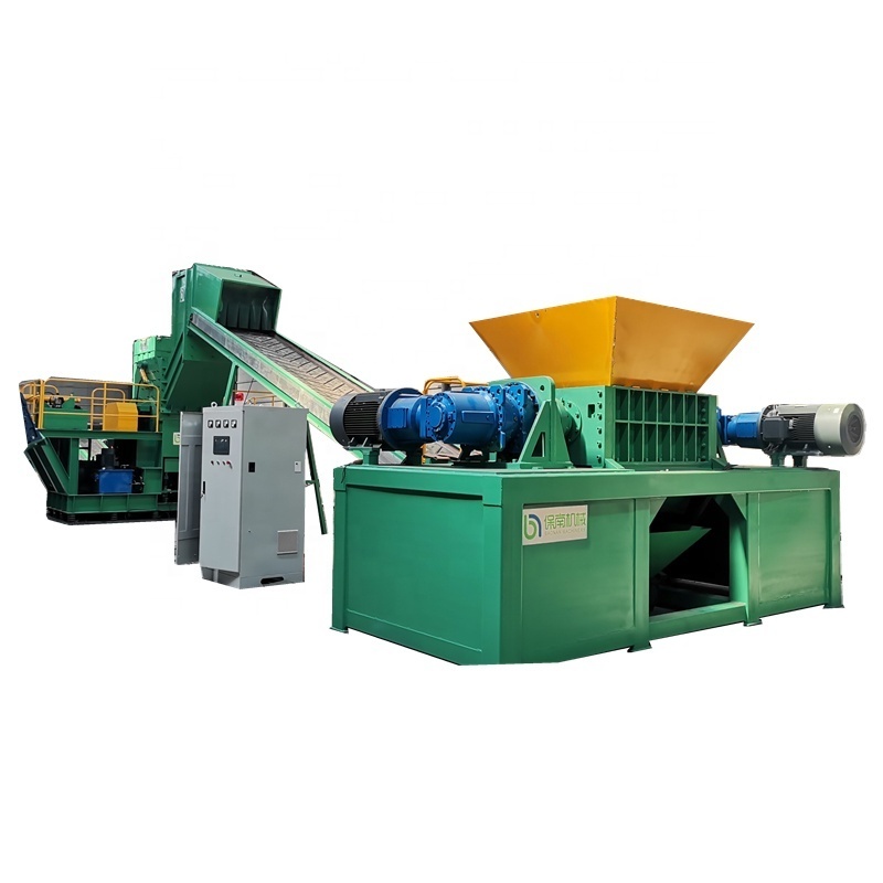 Efficient garbage recycling two-axis shredder