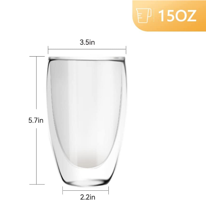 Drinkware custom printed Manufacture Double Wall Glass Mugs Tea Cups Water Cup Coffee Cup