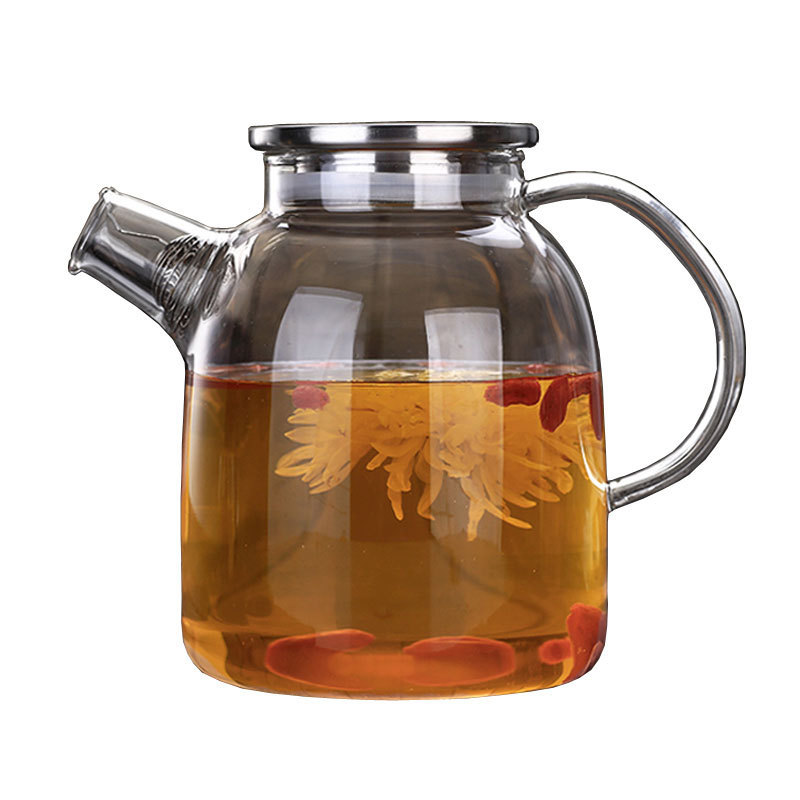 borosilicate glass stove teapot clear heat resistant glass teapot with stainless steel lid