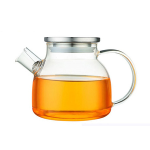 borosilicate glass stove teapot clear heat resistant glass teapot with stainless steel lid