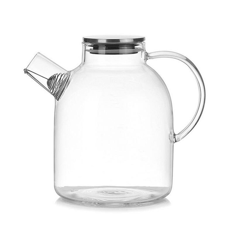 borosilicate glass stove teapot clear heat resistant glass teapot with stainless steel lid