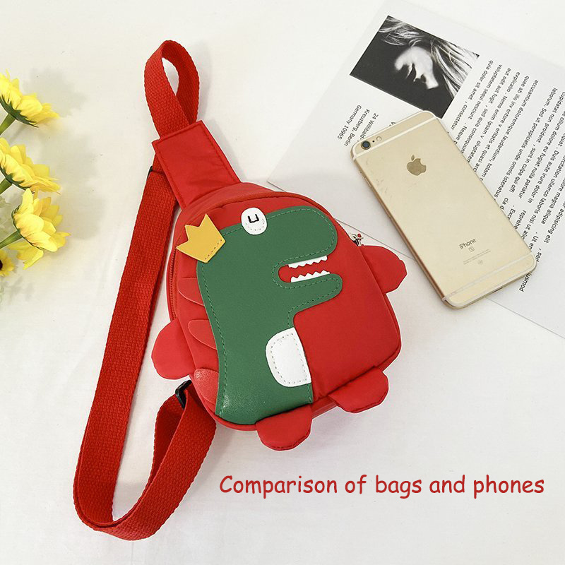 Custom Cartoon Little Dinosaur Cute School messenger Bag Multicolor Nylon Kids' Shoulder Handbag Chest Bags for Children