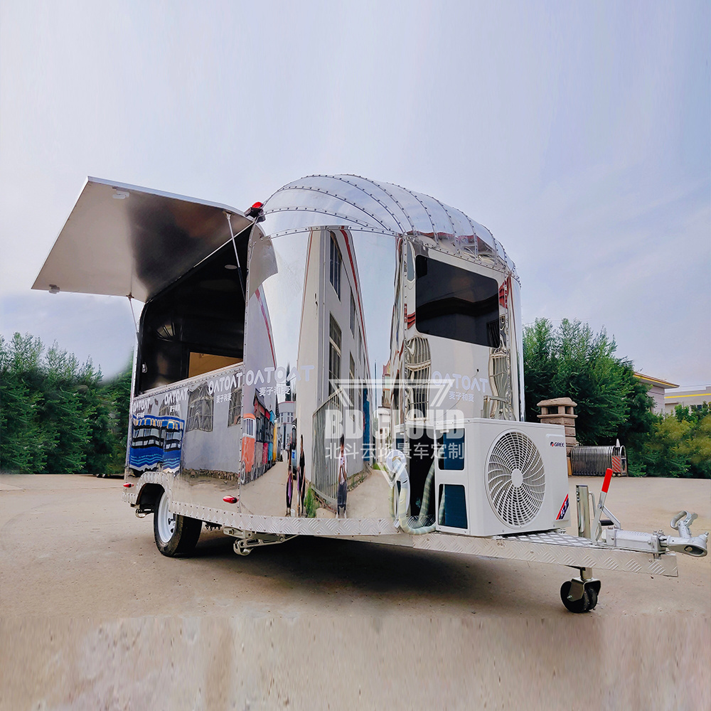 BD Cloud air stream Mobile soft ice cream food trailers popcorn trailers for sale