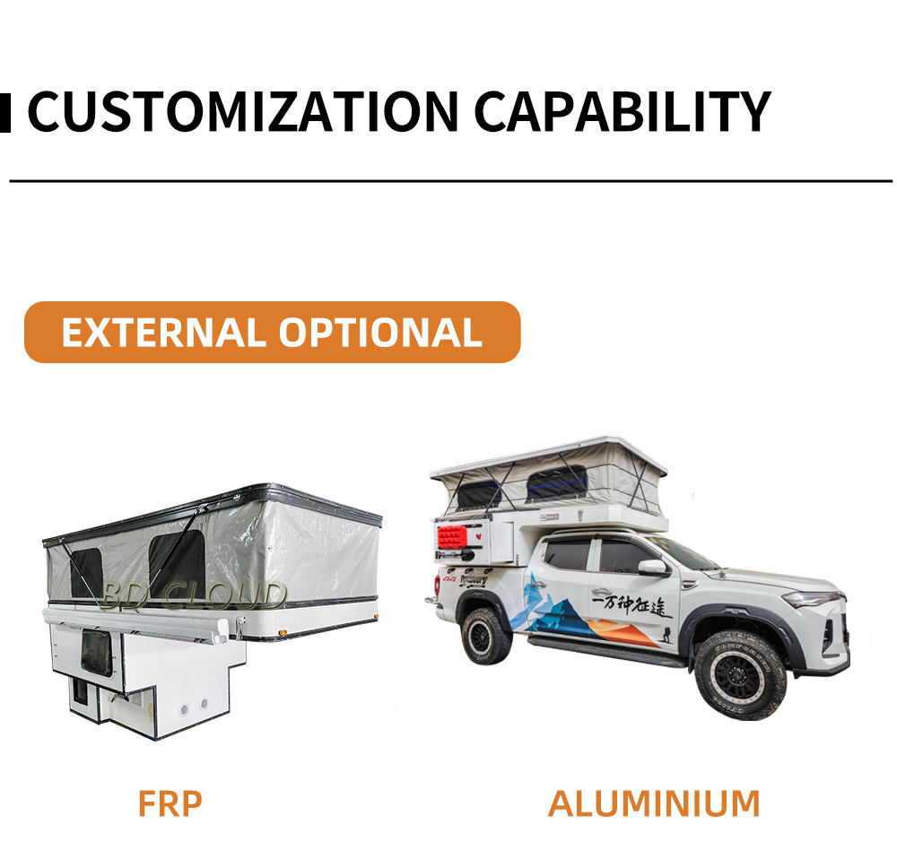 structure  4X4 pickup truck camper pickup camper High Quality Pickup RV Camping Trailer Luxury Mobile Off-Road RV Box Camper