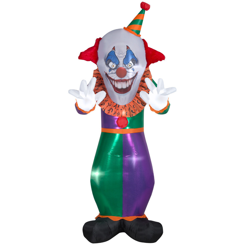 carnival party evil doll scary moving costume slide red circus cartoon giant inflatable clown model for halloween decoration