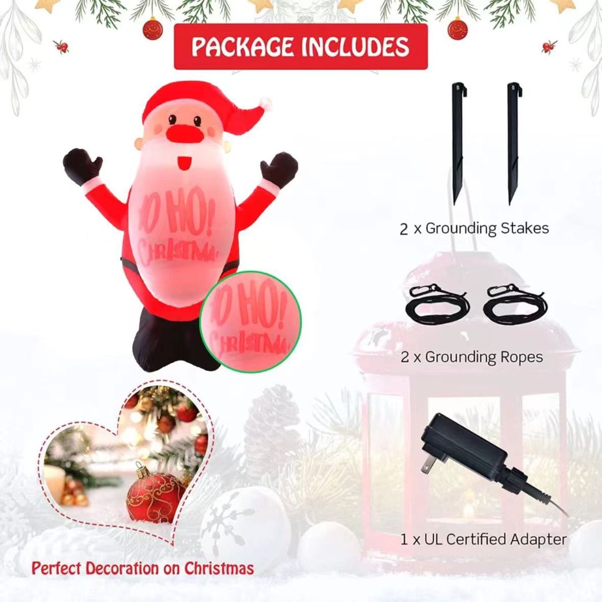 Giant Christmas Inflatable baubles 10m Santa Claus  6m Outdoor Decoration for Yard  Holiday Party Decor