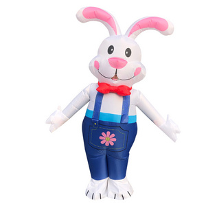 disfraz conejita adulto Easter Bunny Inflatable Costume Adult Blow up Easter Hare Rabbit Bodysuit Mascot Suit