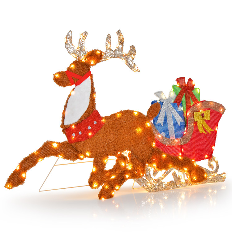 life size santa sleigh led reindeer/christmas outdoor santa sleigh 3d/santa claus sleigh reindeer