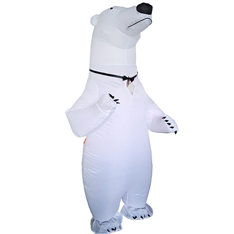 Polar Bear mascot Costume Suit Fancy Dress Funny Jumpsuit christmas white inflatable realistic bear costumes  for Adult