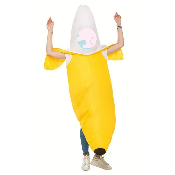 adult Funny Inflatable sexy fruit Banana man women Yellow Adult mascot Costume teens kids unisex  Costumes