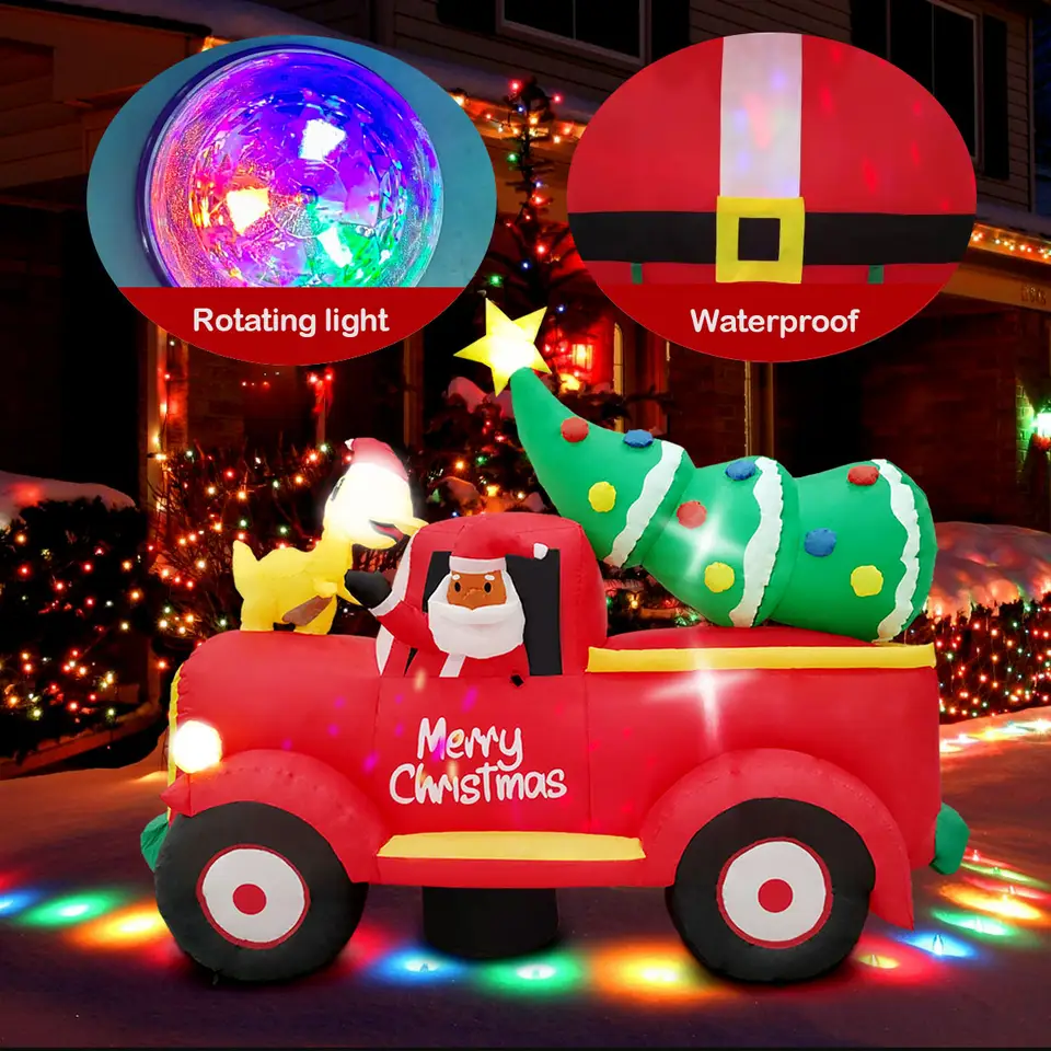 Customized outdoor christmas decor Christmas inflatable Santa in car