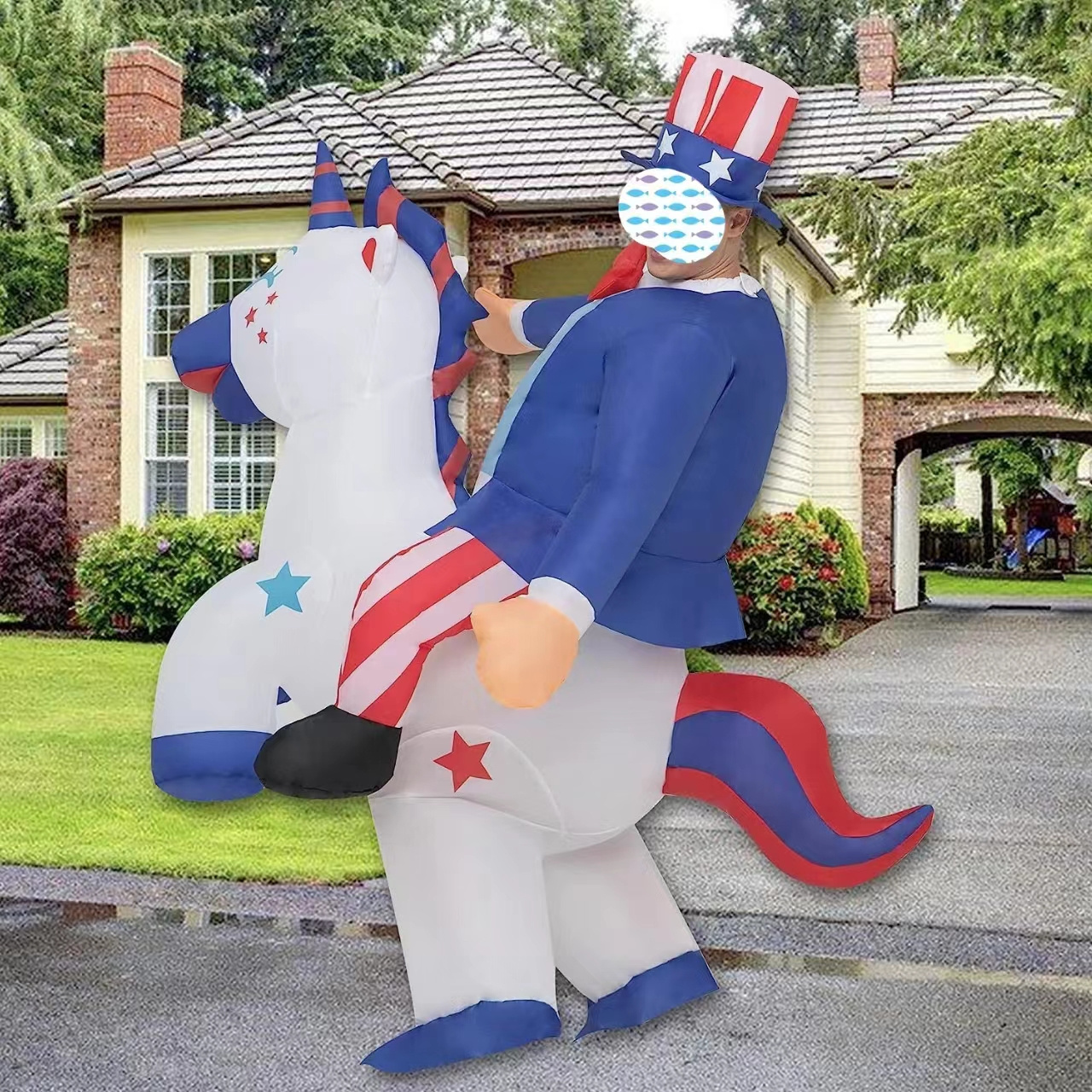 Inflatable Uncle Sam Costume Inflatable Fat Suit Halloween Costume Fancy Dress Costume Patriotic Independence Day