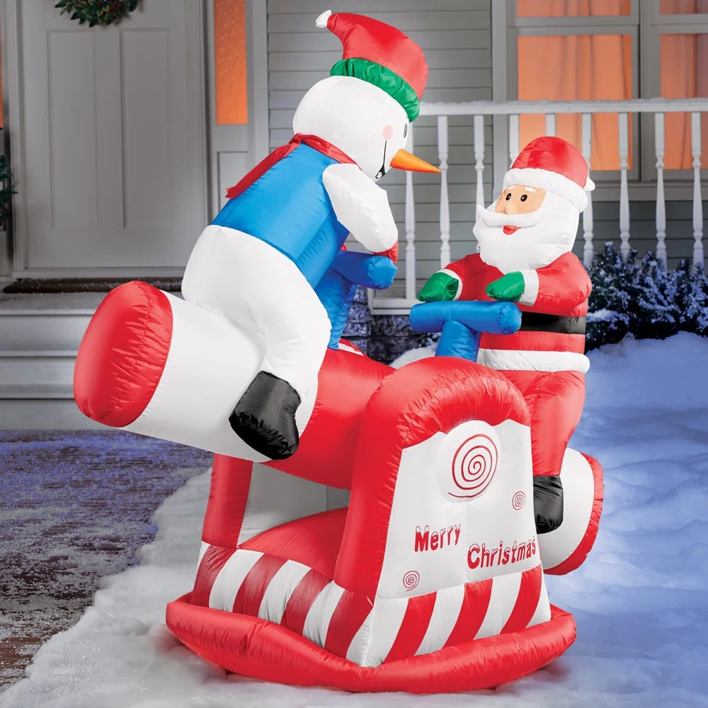 outdoor blow ups build in led light Snowman  Santa Claus Teeter Totter christmas Inflatable for Garden Lawn