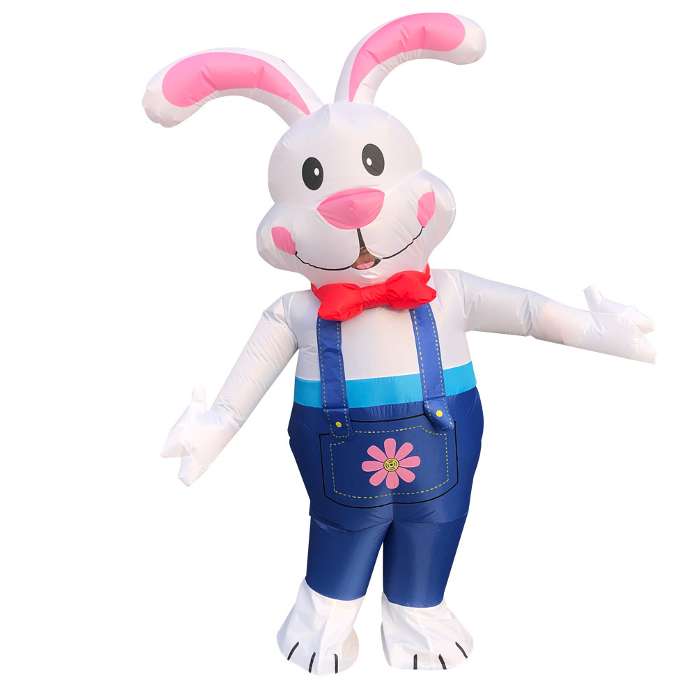 disfraz conejita adulto Easter Bunny Inflatable Costume Adult Blow up Easter Hare Rabbit Bodysuit Mascot Suit