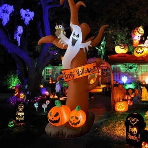 Halloween Inflatables Ghosts Pumpkins Tree Decorations Blow Ups Party  LED Lights  Outdoor Yard