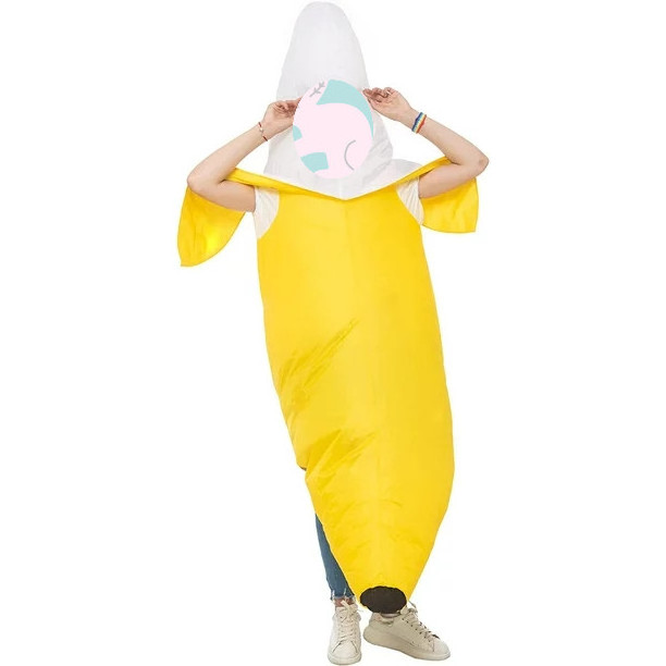 adult Funny Inflatable sexy fruit Banana man women Yellow Adult mascot Costume teens kids unisex  Costumes