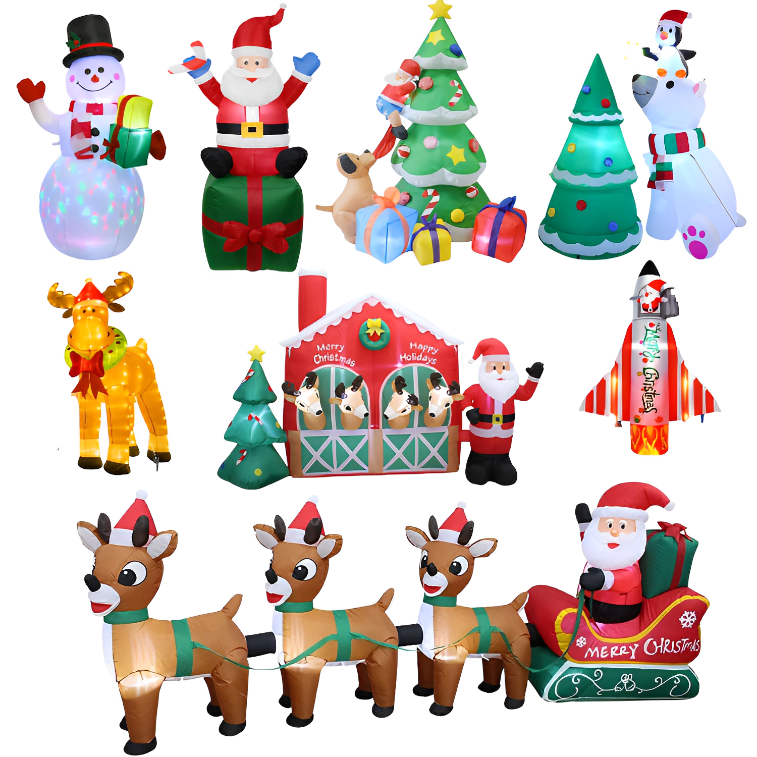 3-10ft  Outdoor Christmas santa clause Snowman tree Inflatable  yard Decoration inflat ornament adornos de navidad inflables