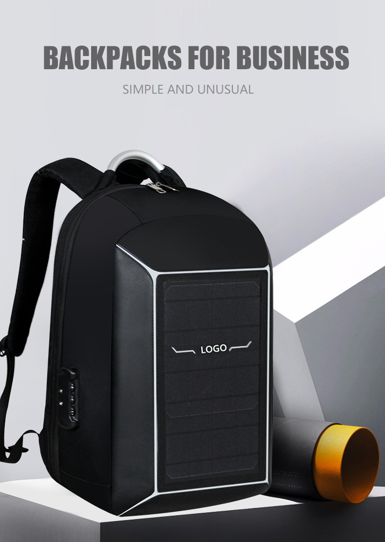 15.6 Inch Solar Panel Backpacks With Usb Charger Anti-theft Business Travel School Bag Waterproof Laptop Backpack