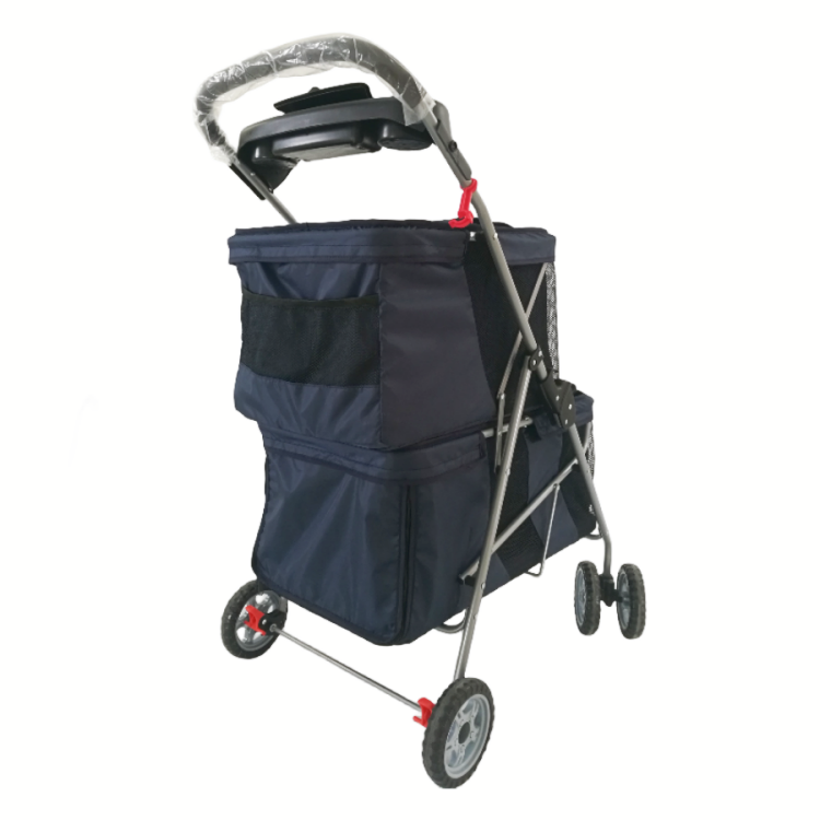 Factory wholesale foldable double pet stroller outdoor jogger dog stroller pet trailer trolley