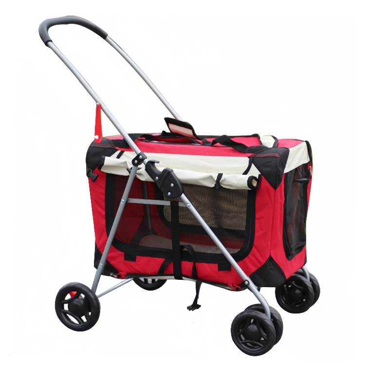 Dog stroller pet trailer trolley outdoor travel portable dog show trolley pet carrier with 4 wheels