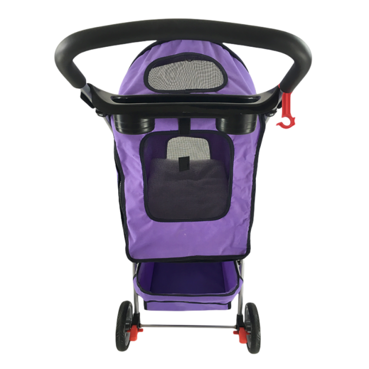 Wholesale foldable oxford fabric pet stroller dog cat small animals 4 wheels  pet carrier trolley travel outdoor