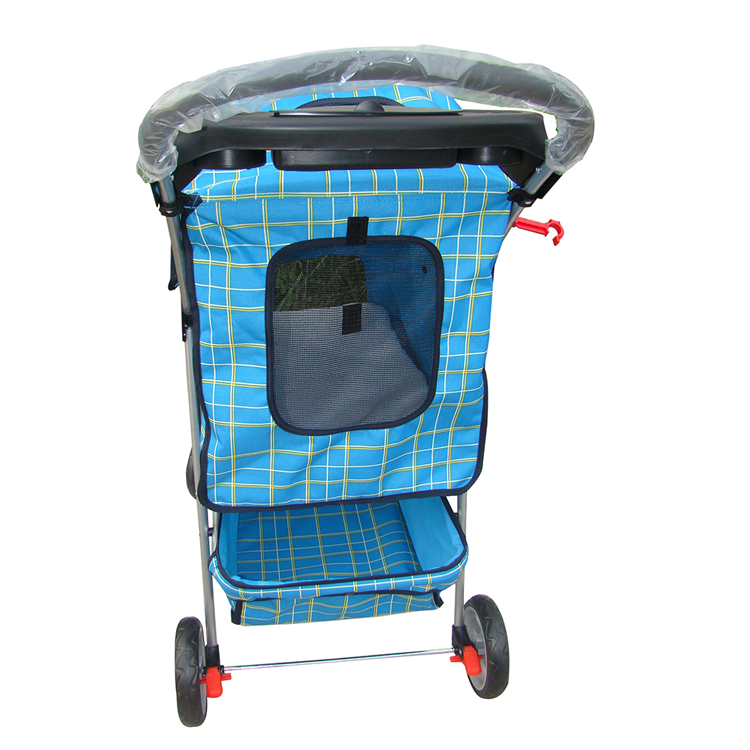 Easy walk 4 wheeled pet stroller wagon portable pet transport carrier wearable 600D Oxford pet stroller