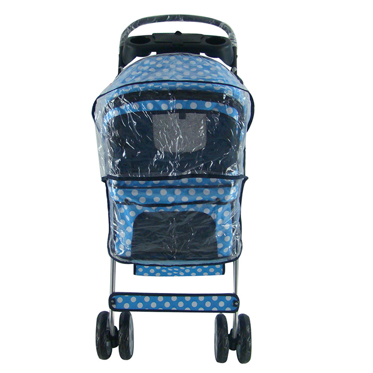 Easy walk 4 wheeled pet stroller wagon portable pet transport carrier wearable 600D Oxford pet stroller