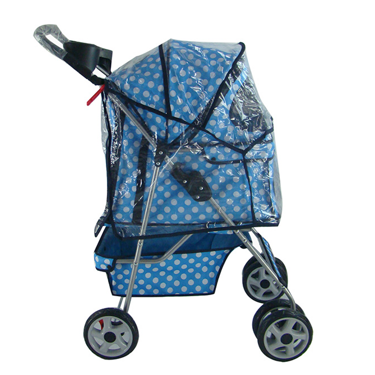 Easy walk 4 wheeled pet stroller wagon portable pet transport carrier wearable 600D Oxford pet stroller