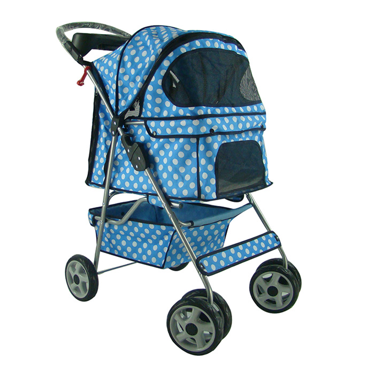 Easy walk 4 wheeled pet stroller wagon portable pet transport carrier wearable 600D Oxford pet stroller