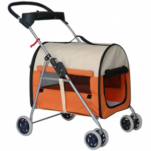 Folding pet stroller new style 4 wheel pet travel trolley small fashionable pet stroller wagon for dogs/cats