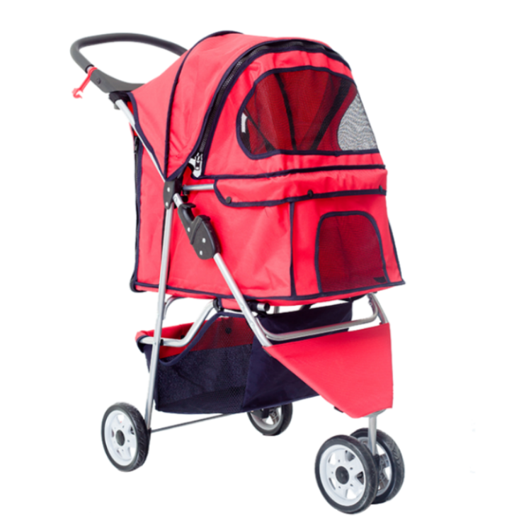 3 wheels pet stroller dog carrier trolley quick installation pet gear travel stroller for cat and dog