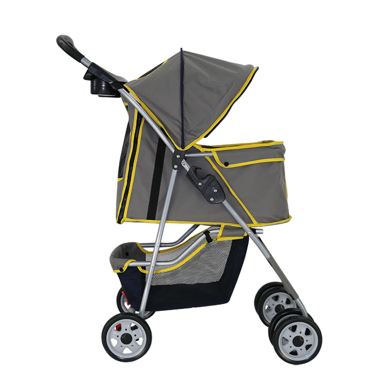 Collapsible portable pet cat cart carrier dog trolley 4 wheels easy walk outdoor strollers for small and medium dogs