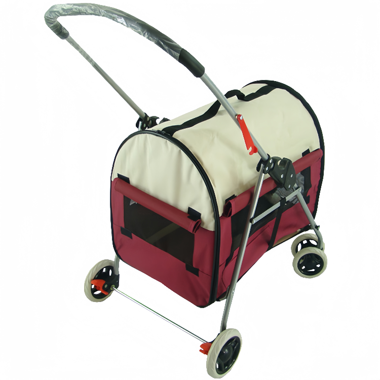 Folding pet stroller new style 4 wheel pet travel trolley small fashionable pet stroller wagon for dogs/cats