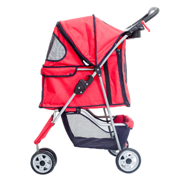 Wholesale Folding 3 Wheel Pet Stroller Outdoor Pet Travel Trolley Portable Oxford Cloth Pet Dog Cat Stroller