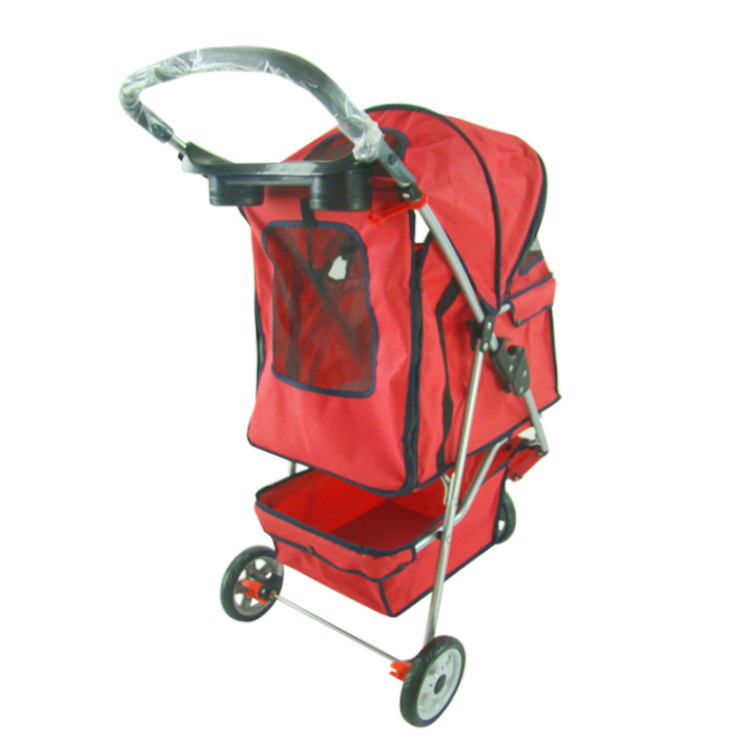 Wholesale Folding 3 Wheel Pet Stroller Outdoor Pet Travel Trolley Portable Oxford Cloth Pet Dog Cat Stroller