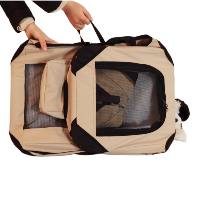 Wholesale foldable pet soft crate indoor/outdoor comfortable dog cage breathable pet carrier bag