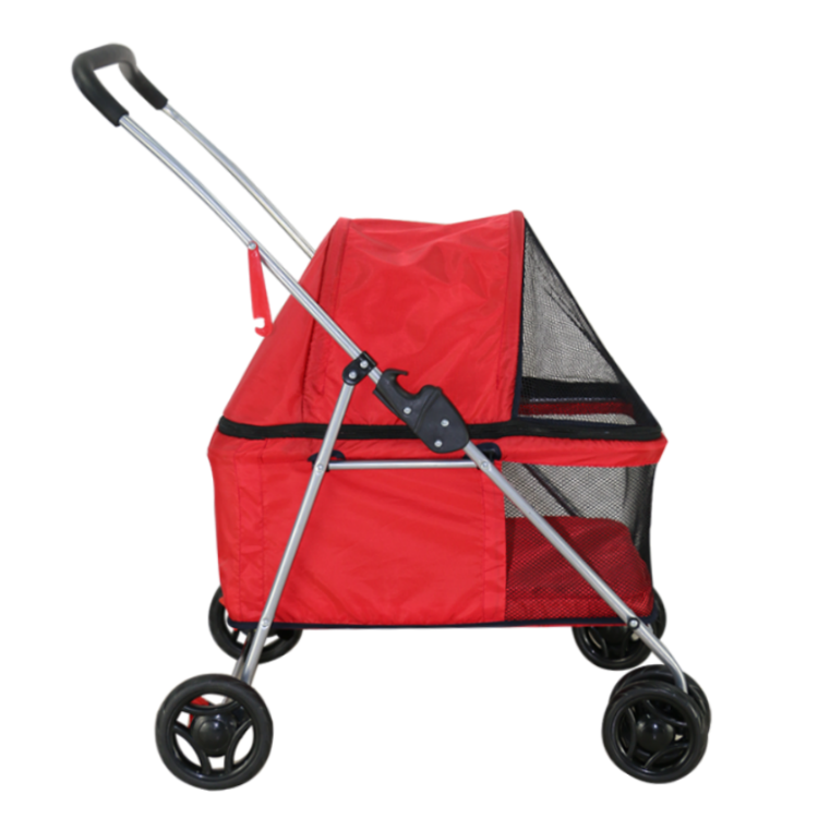 Wholesale detachable pet stroller dog carrier foldable pram large canopy pet carrier trolley