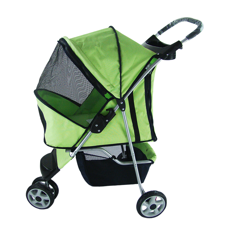 Hot selling good pet stroller outdoor travelling folding 3 wheel cat dog pet wagon stroller with cup holder