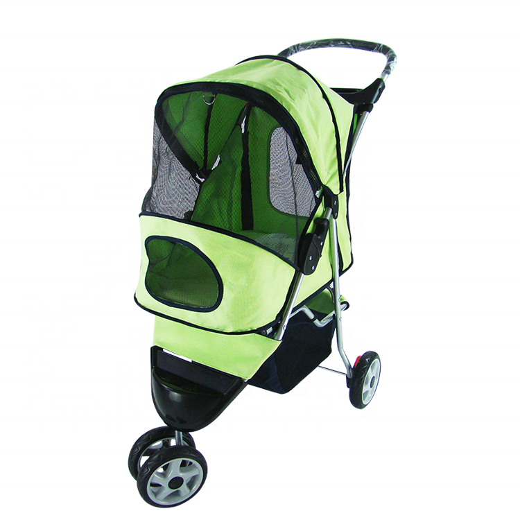 Hot selling good pet stroller outdoor travelling folding 3 wheel cat dog pet wagon stroller with cup holder