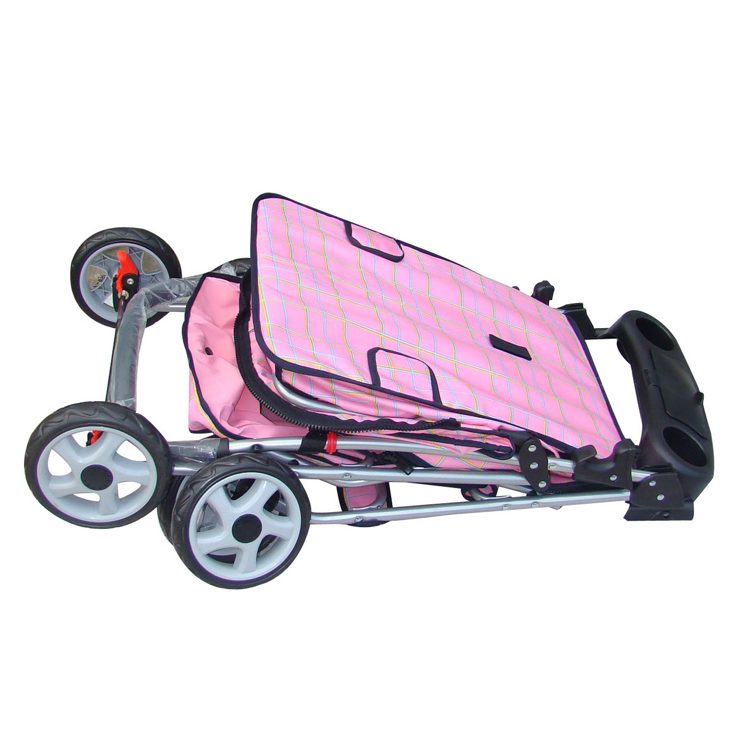 Wholesale pet stroller foldable trolley pet carrier comfortable luxury cat pink stroller