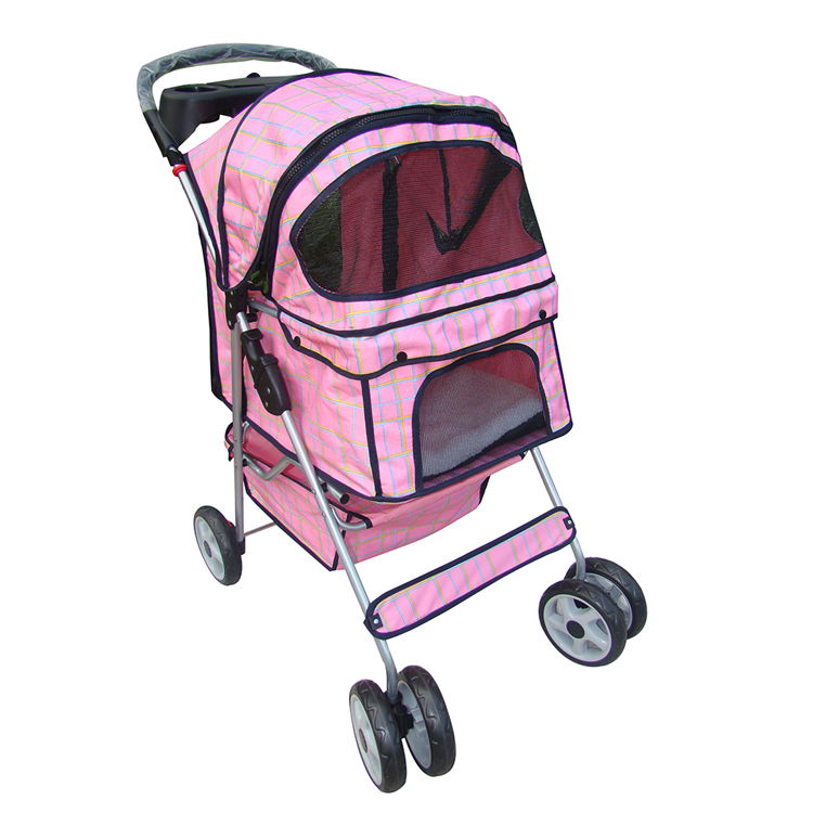 Wholesale pet stroller foldable trolley pet carrier comfortable luxury cat pink stroller