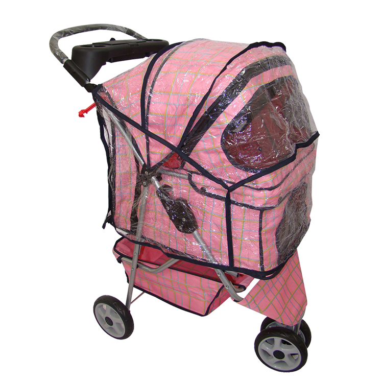 Low price fashionable pink pet stroller foldable pink dog show trolley cheap dog stroller outdoor