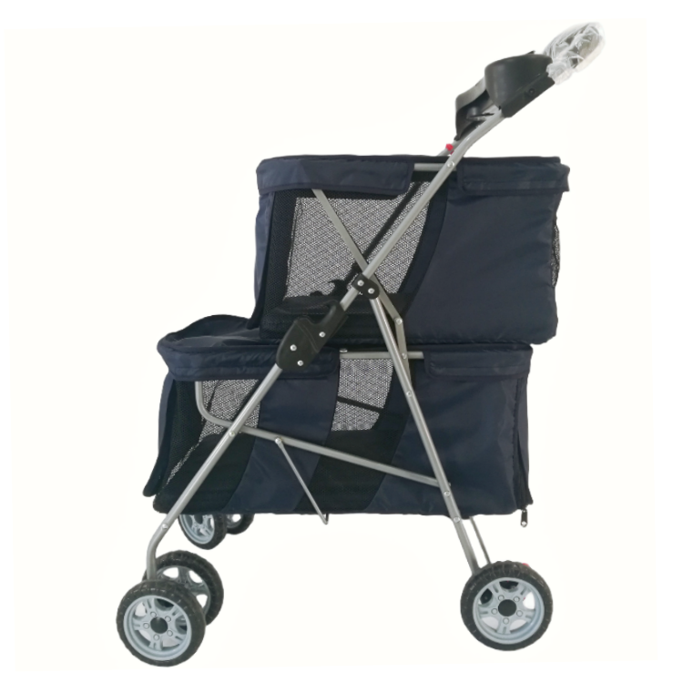 Factory wholesale foldable double pet stroller outdoor jogger dog stroller pet trailer trolley