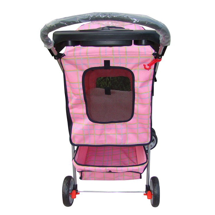 Wholesale pet stroller foldable trolley pet carrier comfortable luxury cat pink stroller