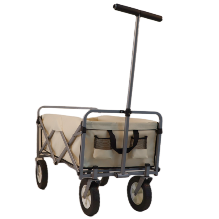 Portable trolley beach wagon 4 wheels collapsible folding utility cart wagon