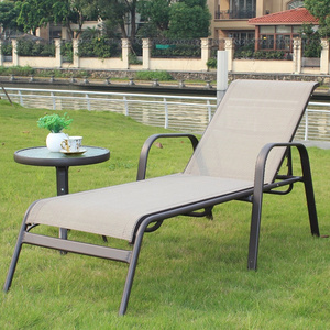 Sun Lounger Poolside Beach Chair Outdoor Aluminium Metal Hotel Portable Garden Lounge Chair