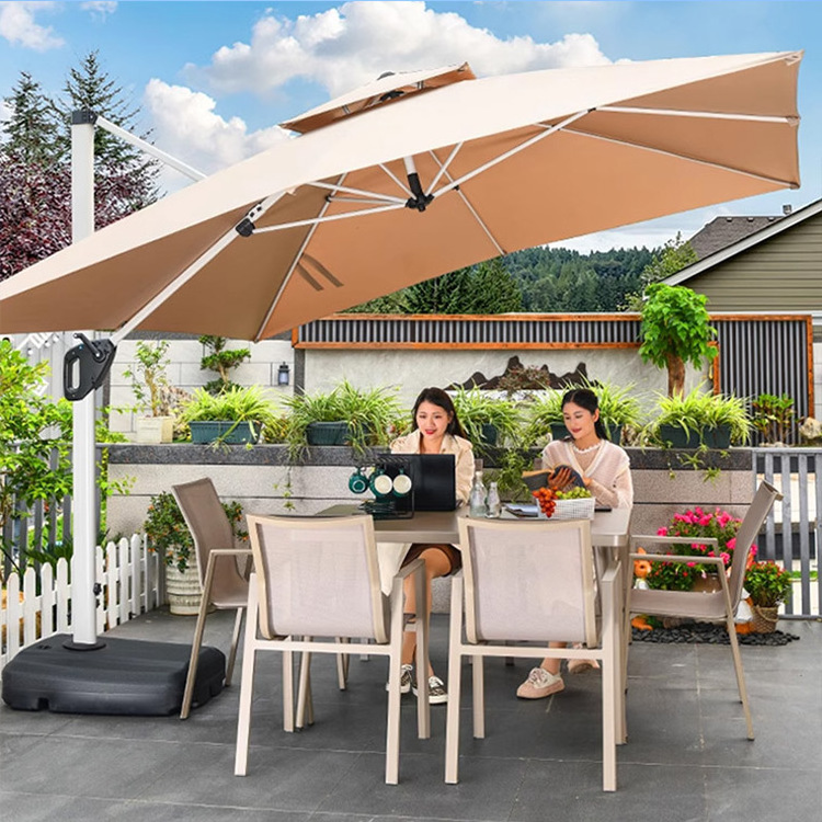 Outdoor Round Large Cantilever Umbrella Windproof Heavy Duty Sun Umbrella for Garden Deck Pool Patio Umbrella